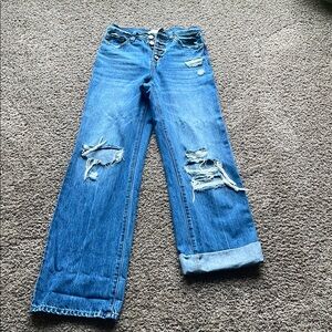 KanCan Blue Straight wide Leg Jeans NWOT